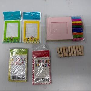 Colorful Polaroid Photo Frame and Clip Set